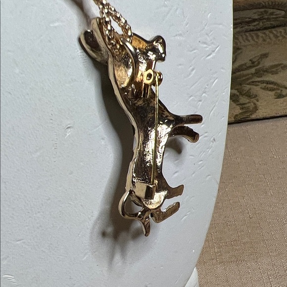 Zebra Pendant / Pin Necklace with Gold Chain - Picture 3 of 4